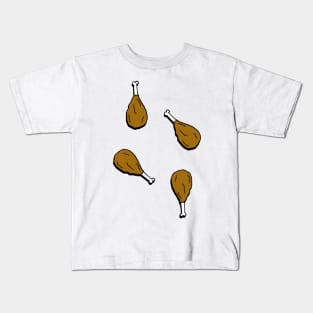 chicken drumsticks on blue Kids T-Shirt